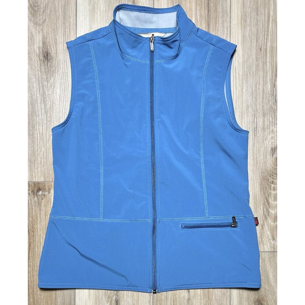 Woolrich Soft Shell Fleece Lined Patina Blue Zip Up Vest - Women Size Medium